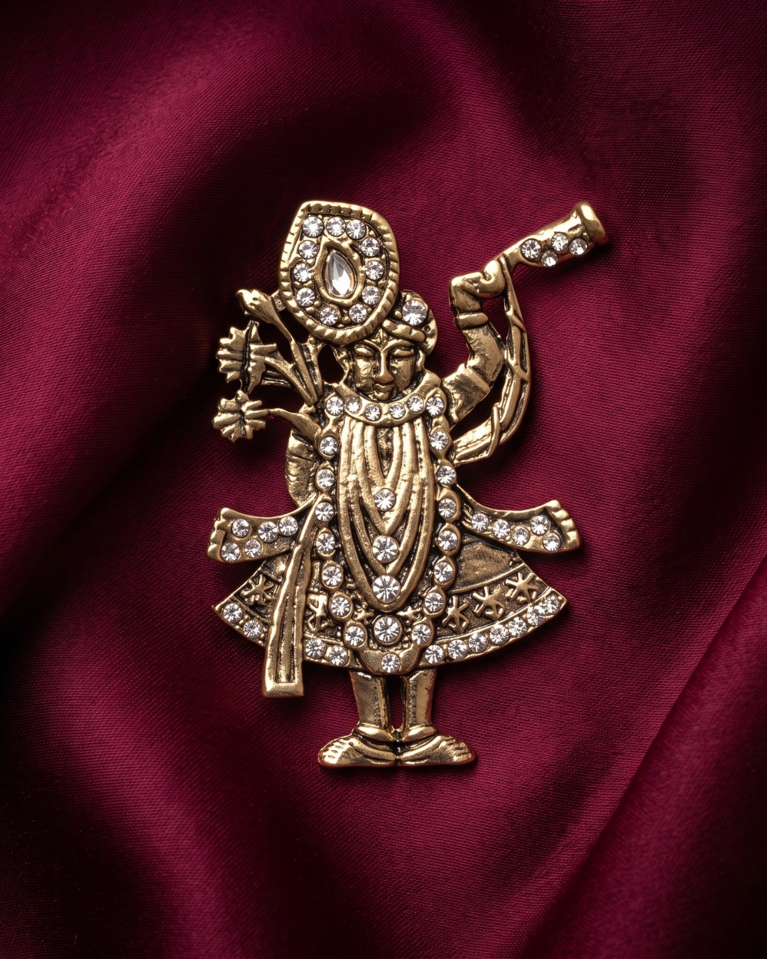 Shreenathji Brass Brooch