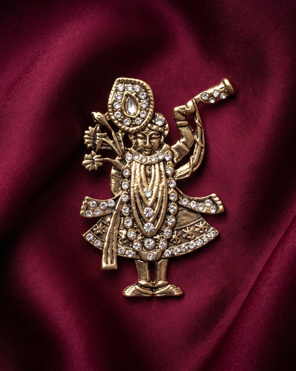 Shreenathji Brass Brooch
