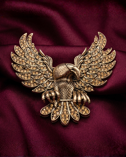 Majestic Eagle Brass Brooch