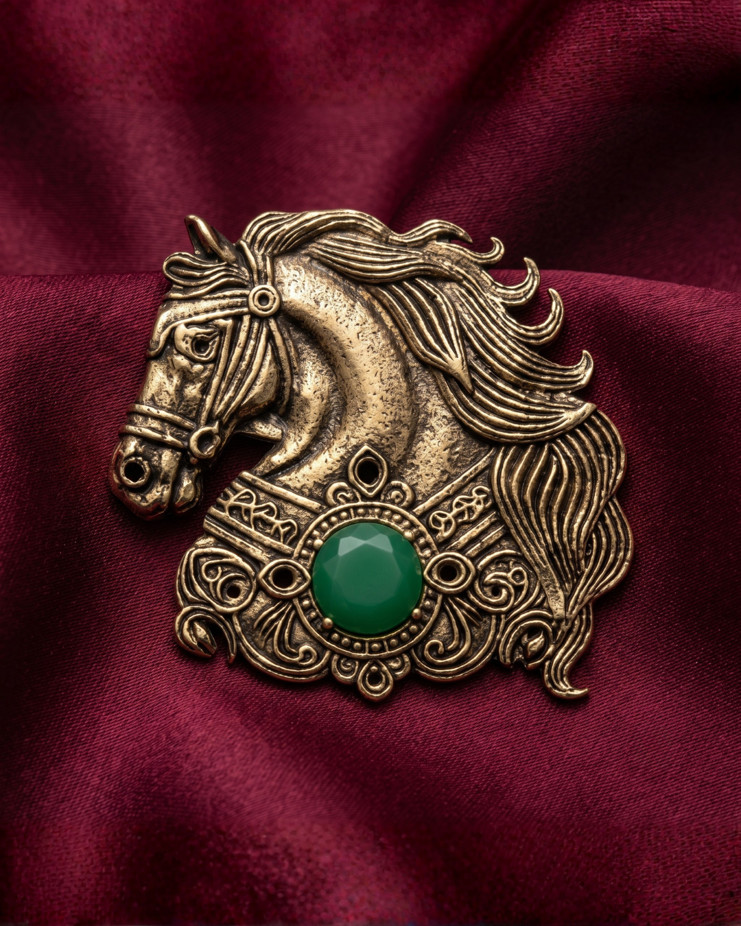 Regal Horse Brass Brooch