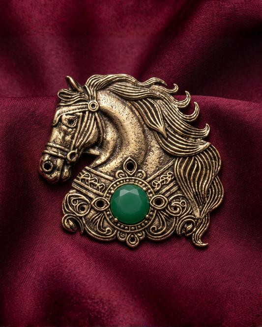 Regal Horse Brass Brooch