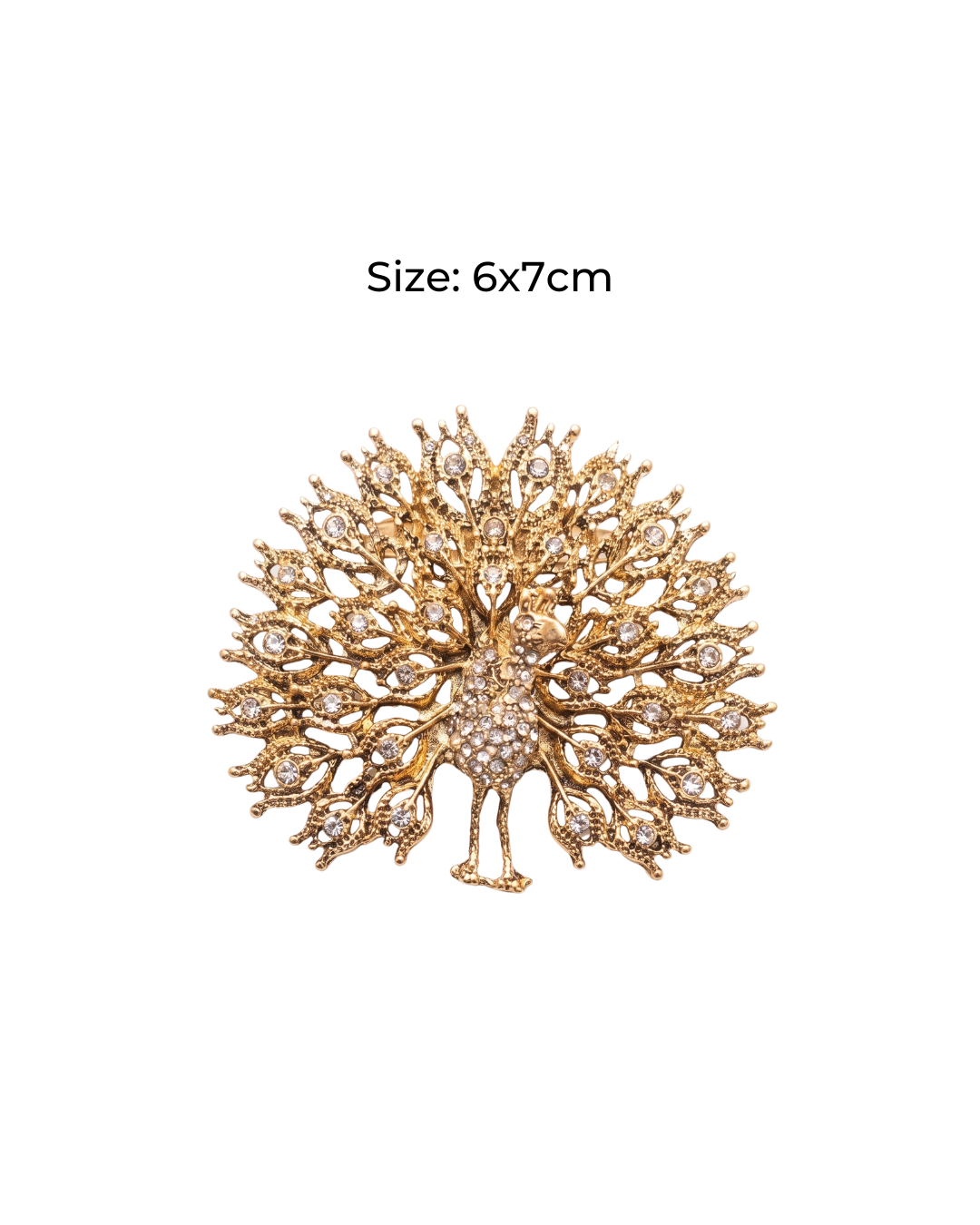 Royal Peacock Brass Brooch