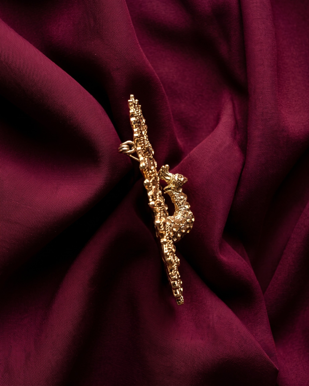 Royal Peacock Brass Brooch