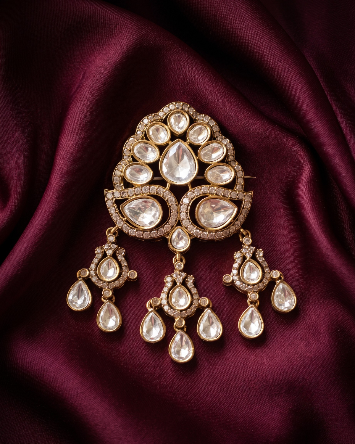 Chandelier Polki Brooch