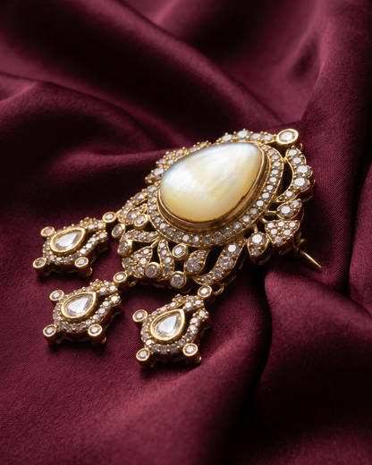 Chandra Polki Brooch