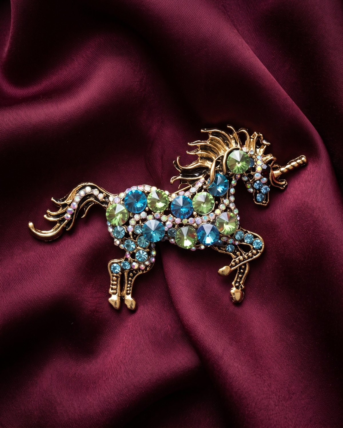 Unicorn Crystal Brooch
