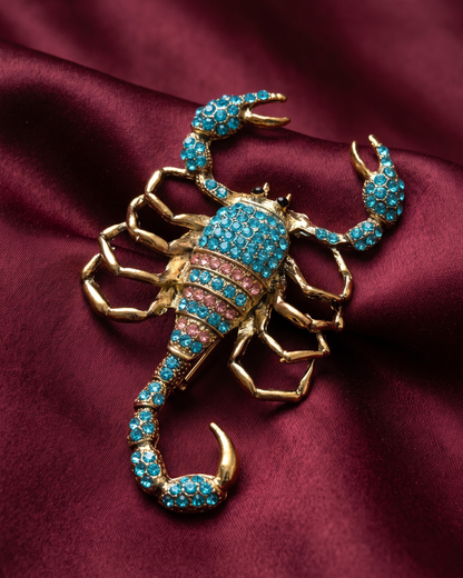 Scorpion Crystal Brooch
