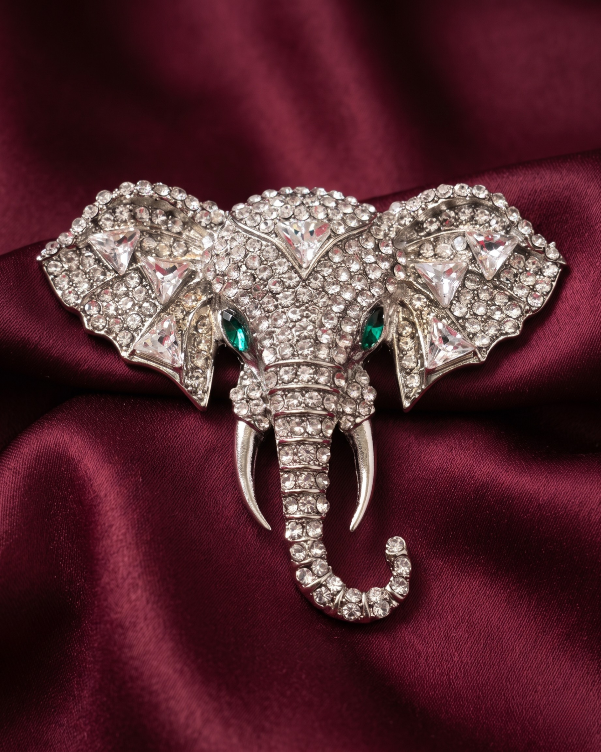 Elephant Crystal Brooch