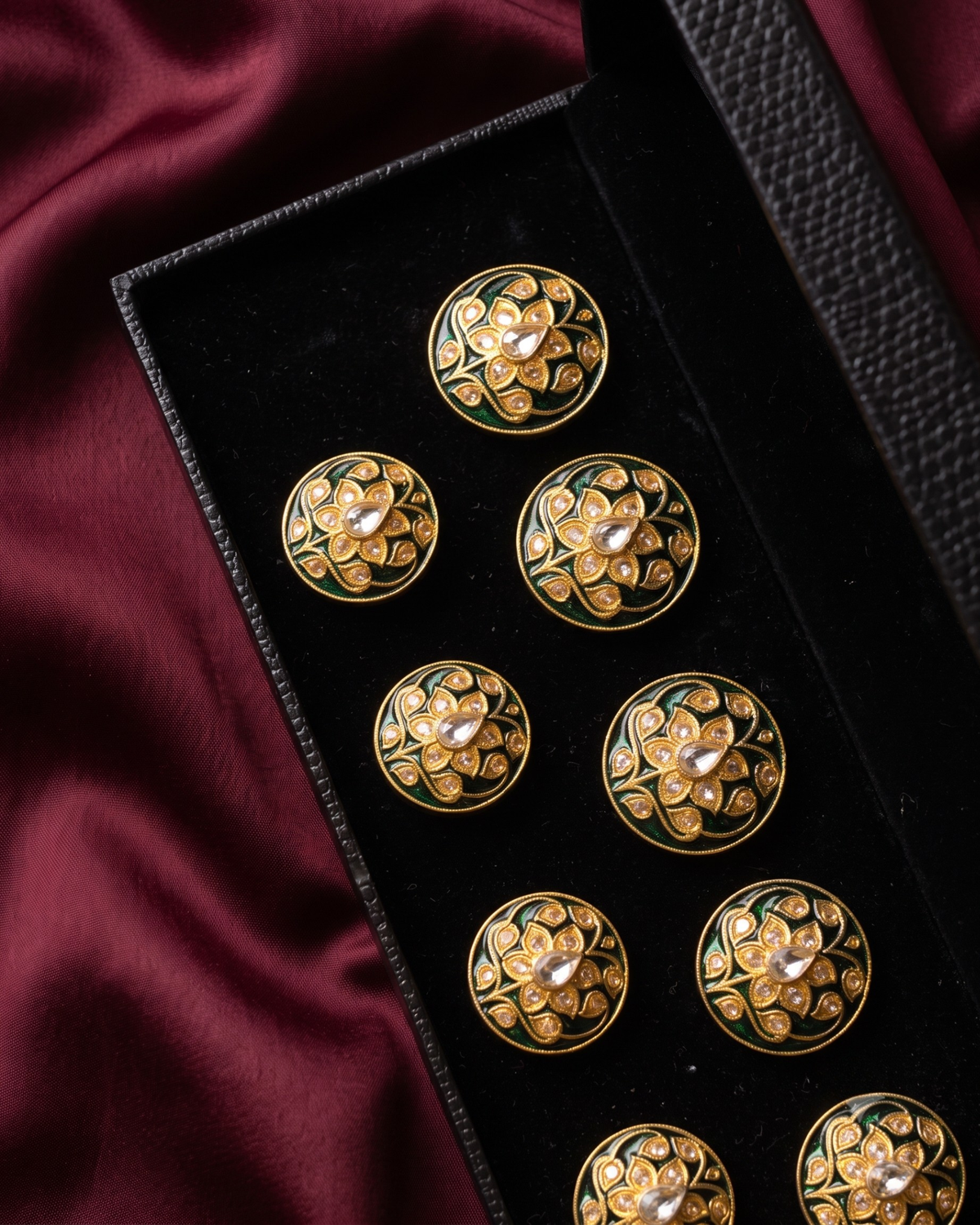 Gul-e-Markat Meenakari Button Set