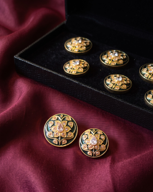 Gul-e-Markat Meenakari Button Set