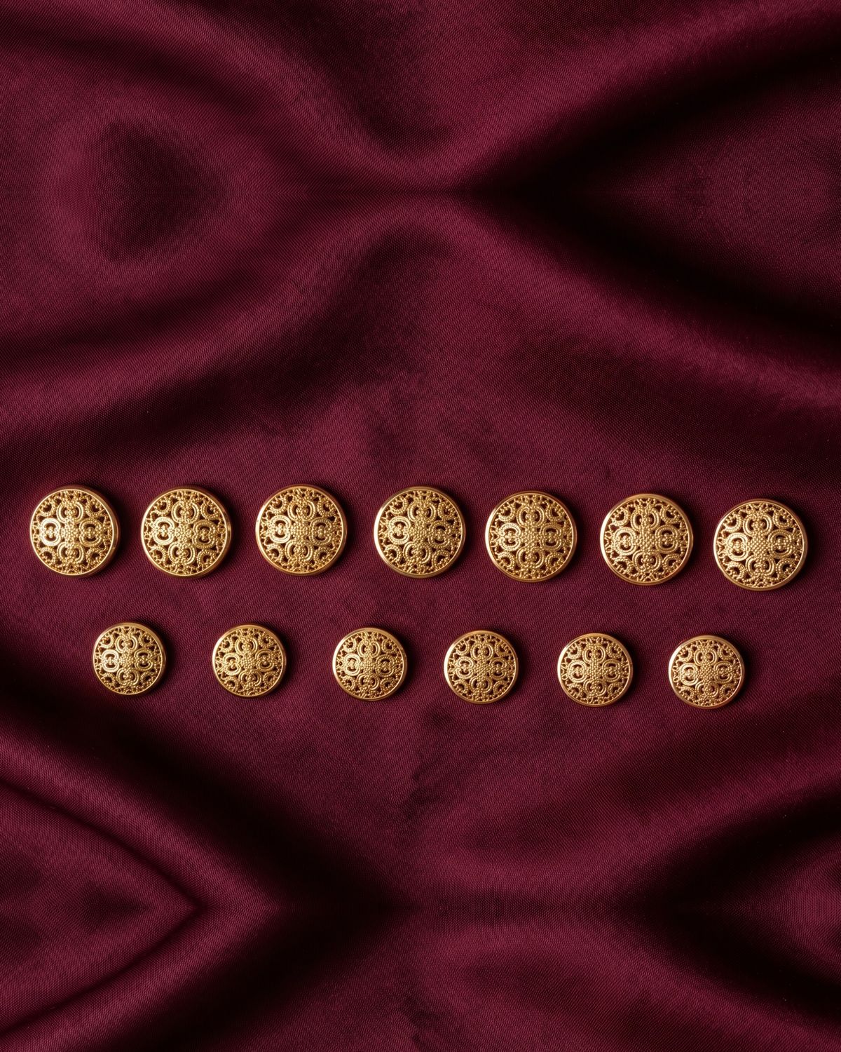 Filigree Metal Button Set - Gold