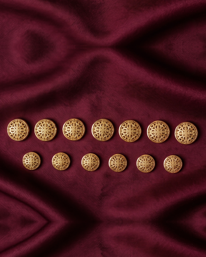 Filigree Metal Button Set - Gold