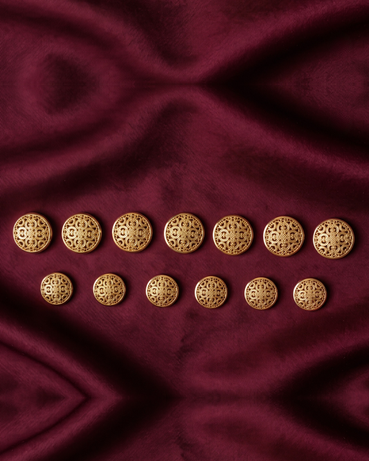 Filigree Metal Button Set - Gold
