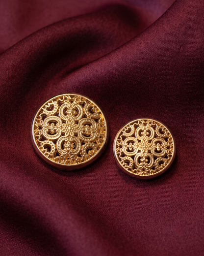 Filigree Metal Button Set - Gold