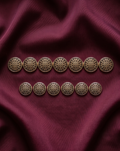 Filigree Metal Button Set - Antique Gold