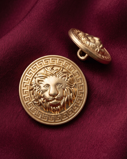 Lion Metal Button Set - Gold