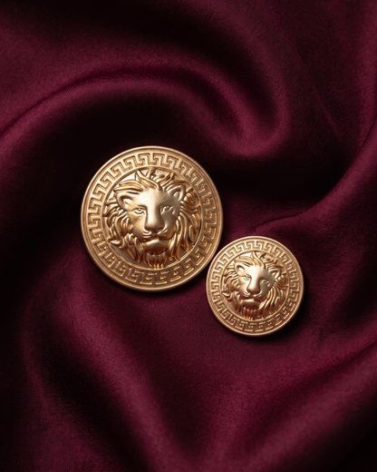 Lion Metal Button Set - Gold