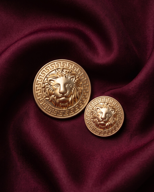 Lion Metal Button Set - Gold