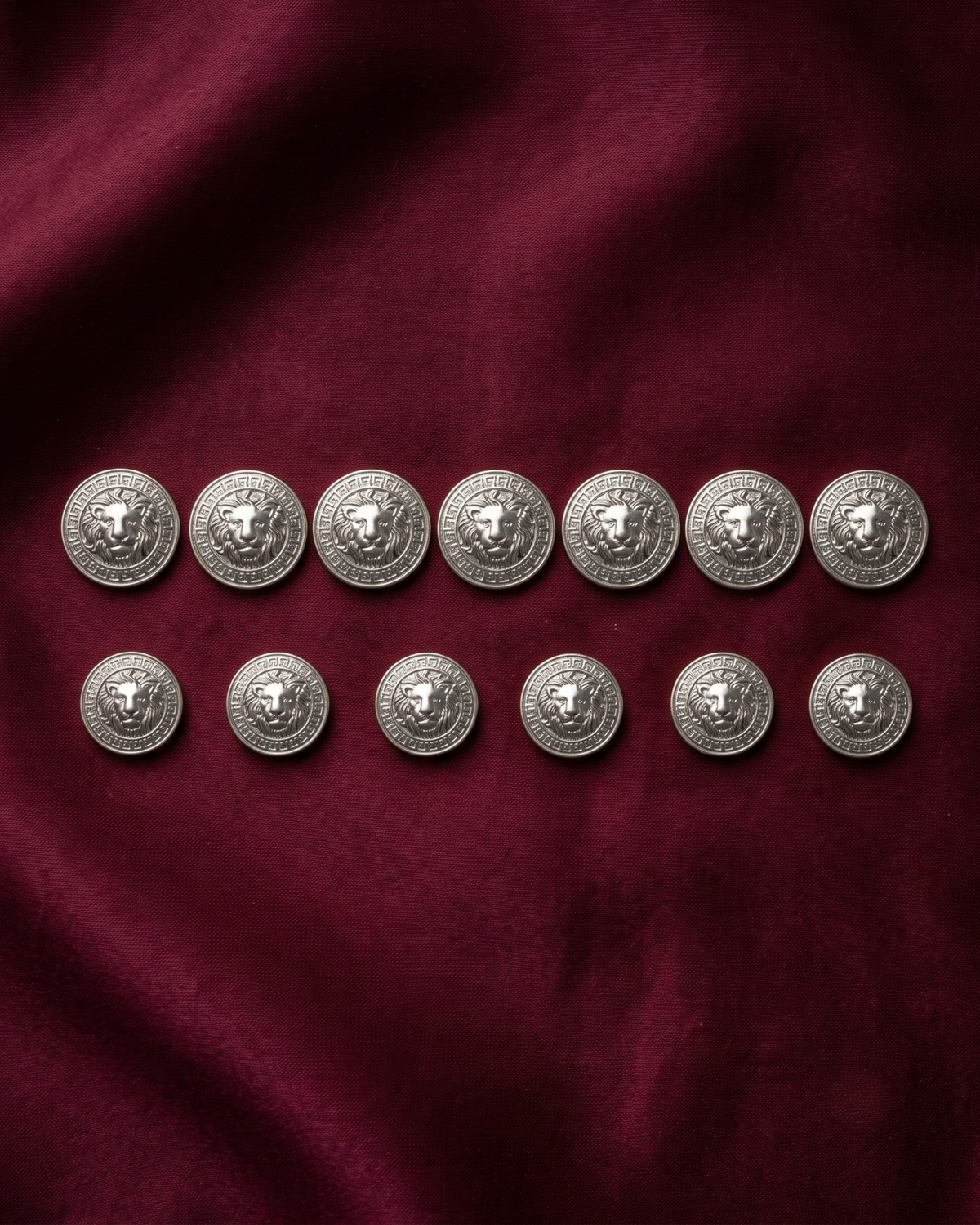 Lion Metal Button Set - Grey