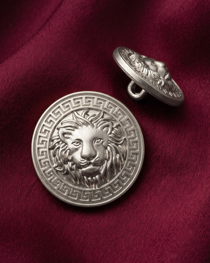 Lion Metal Button Set - Grey