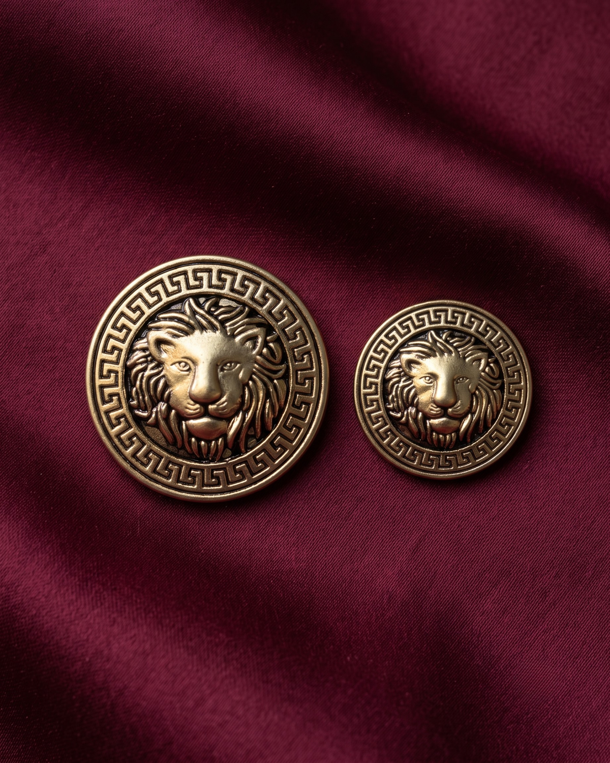 Lion Metal Button Set - Antique Gold