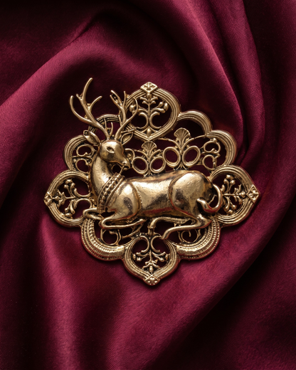 Antler Brooch & Metal Button Set