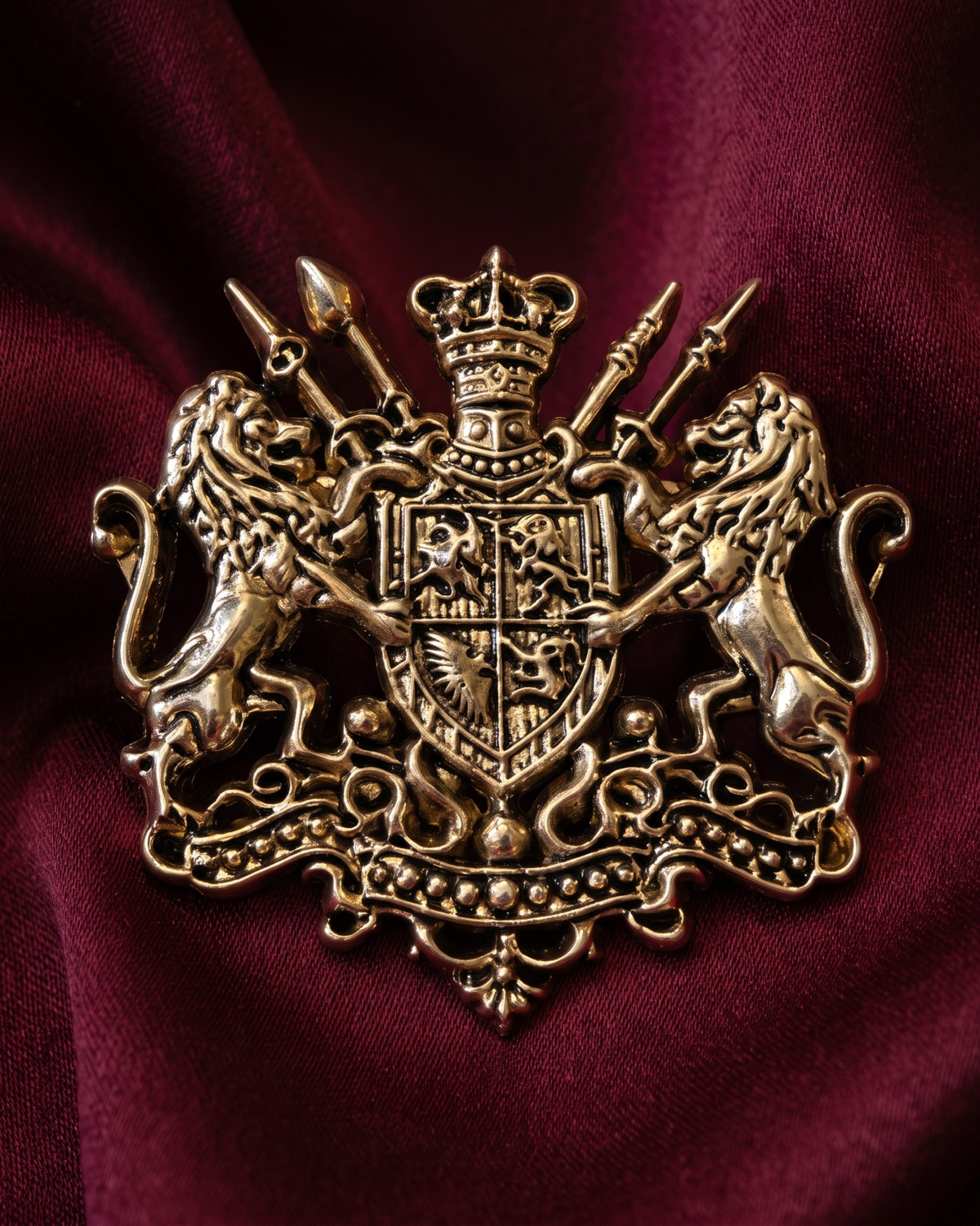 Rajputana Lion Crest Brooch & Button Set