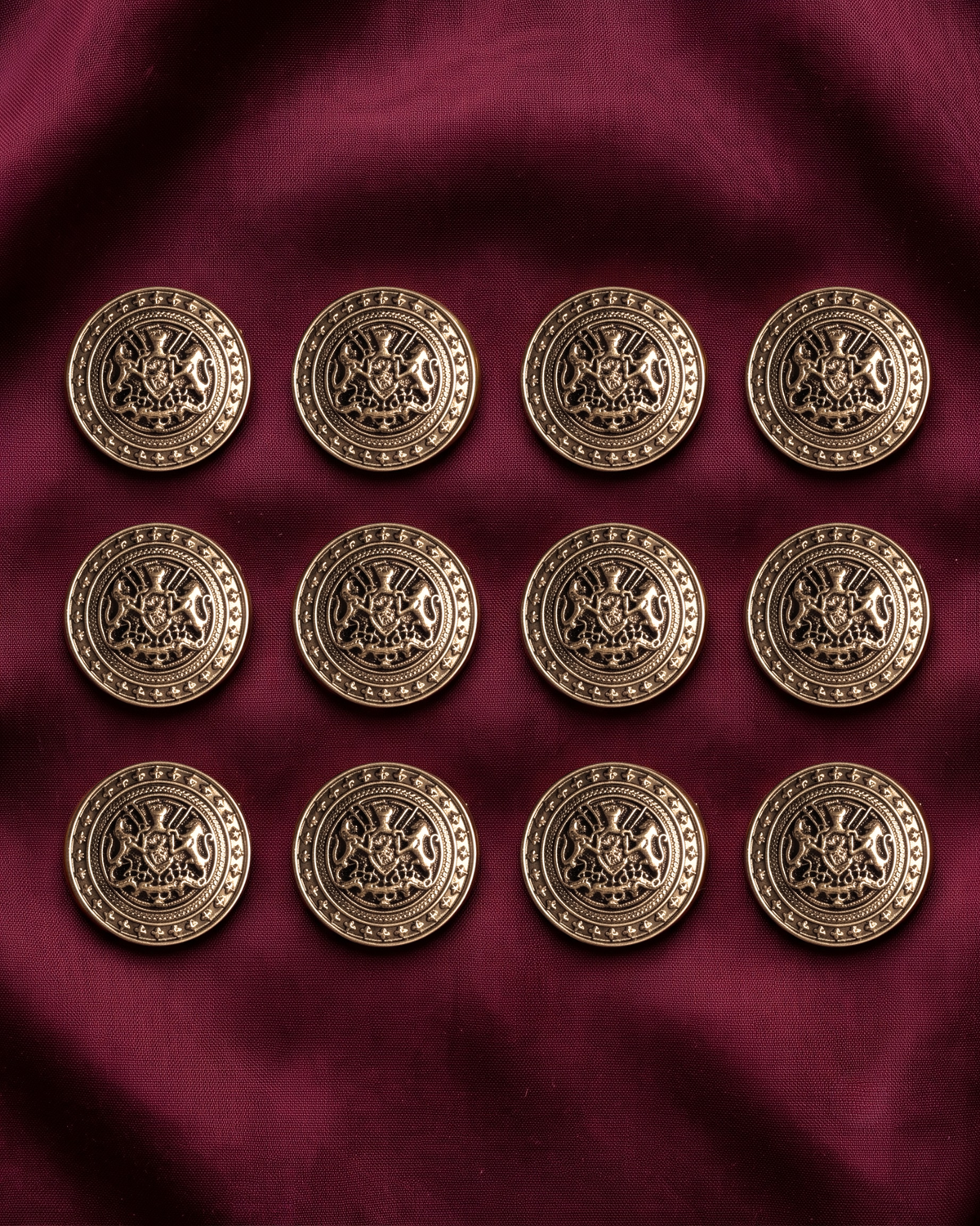 Rajputana Lion Crest Brooch & Button Set