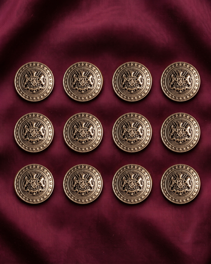 Rajputana Lion Crest Brooch & Button Set