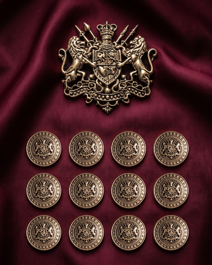 Rajputana Lion Crest Brooch & Button Set