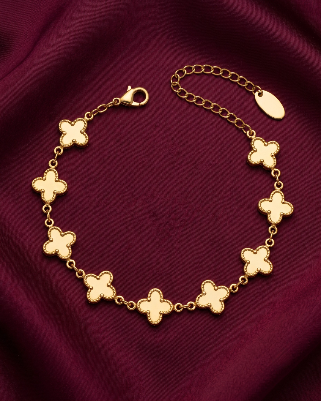 Sunlit Clover 18K Gold-Plated Stainless Steel Bracelet