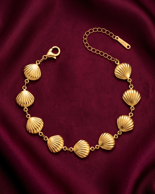 Vivienne Shell 18K Gold-Plated Stainless Steel Bracelet