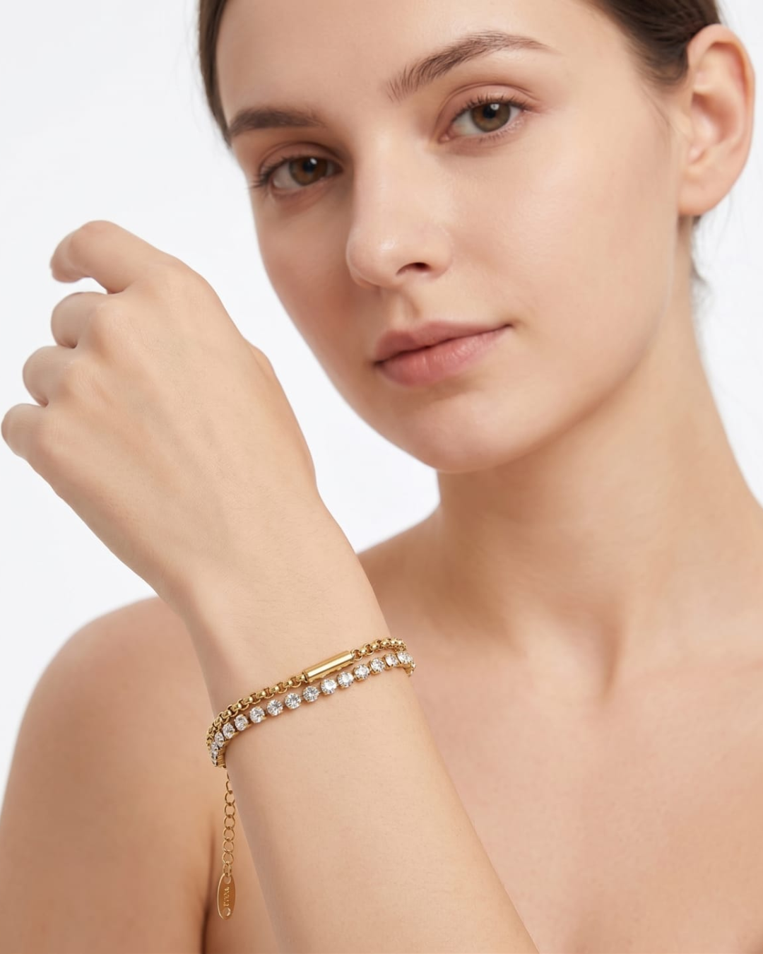 Harmony 18K Gold-Plated Diamond Stainless Steel Bracelet