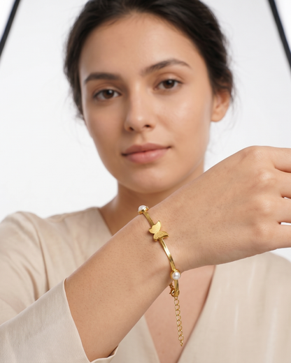Eos 18K Gold-Plated Stainless Steel Bracelet