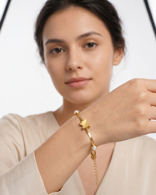 Eos 18K Gold-Plated Stainless Steel Bracelet