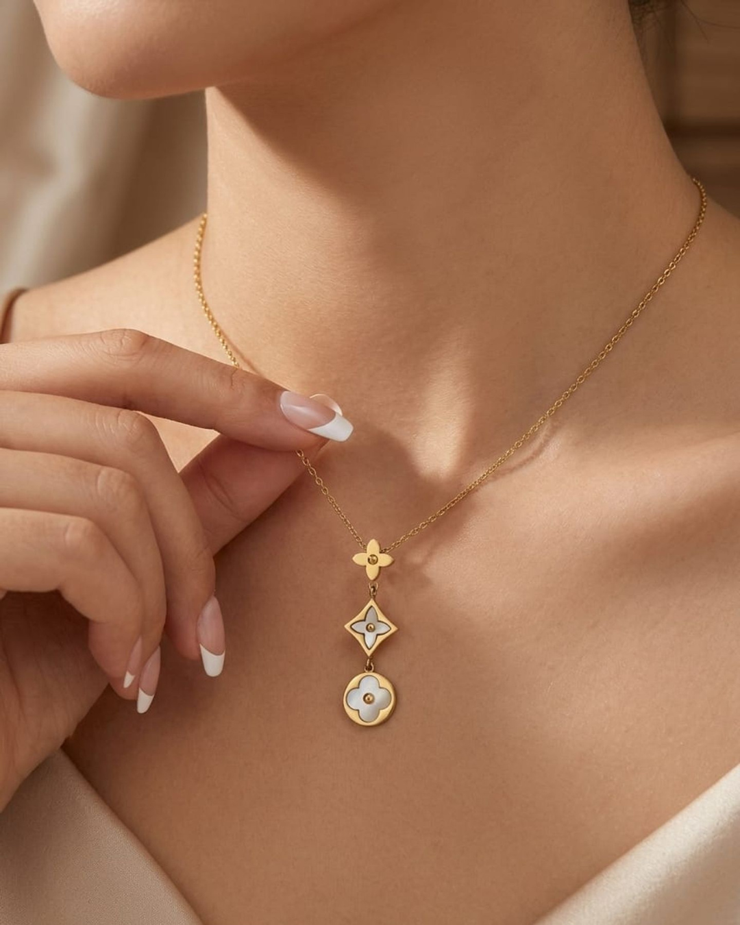 Allure Floral 18K Gold Plated Stainless Steel Necklace