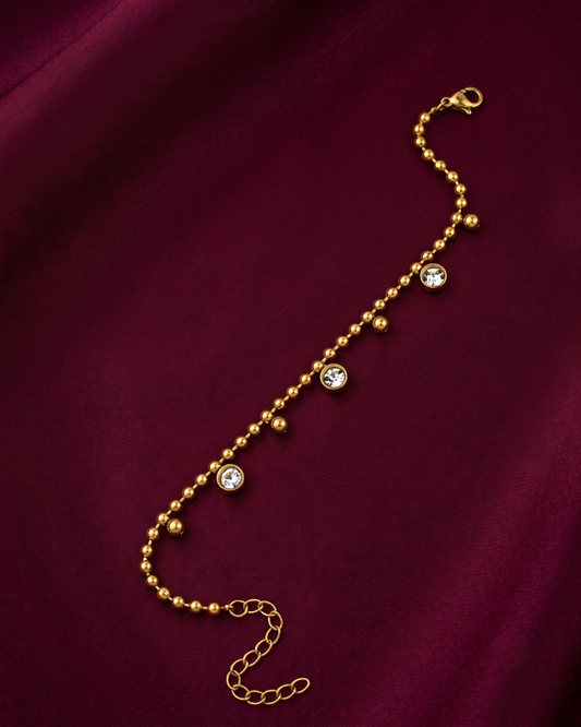 Valencia 18K Gold-Plated Diamond Stainless Steel Bracelet