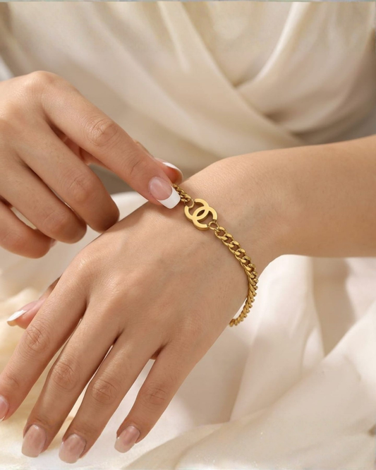 Radiant 18K Gold-Plated Stainless Steel Bracelet