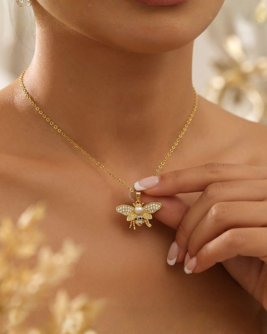 Bee 18K Gold Plated Stainless Steel Necklace