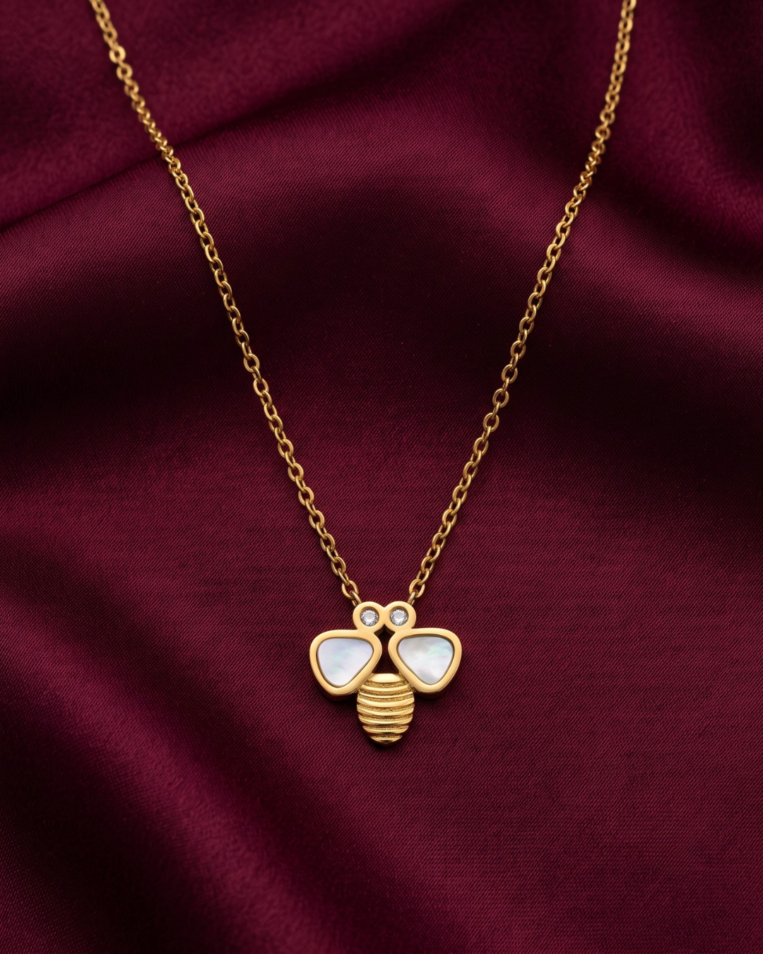 Mini Bee 18K Gold Plated Stainless Steel Necklace
