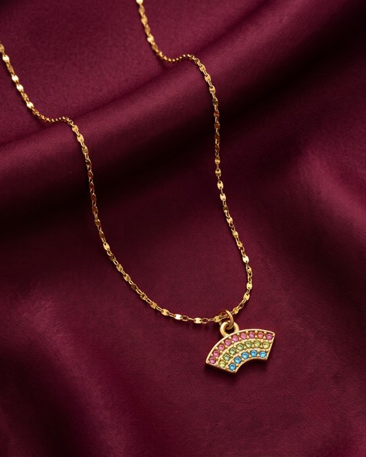 Rainbow 18K Gold Plated Stainless Steel Necklace