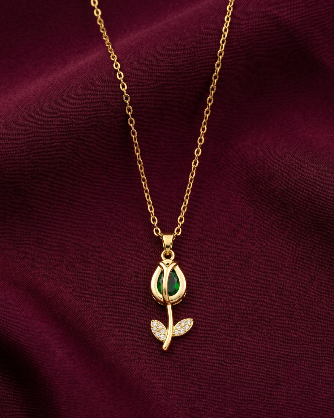 Rose 18K Gold Plated Stainless Steel Necklace