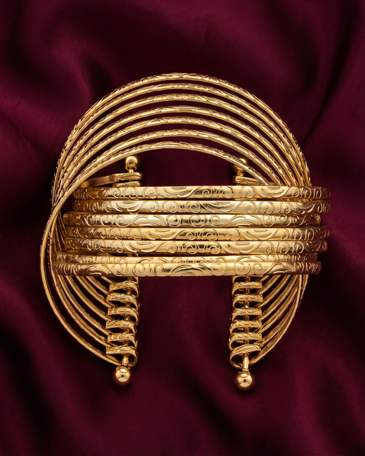 Multi Bangle Gold-Plated Cuff Bangle