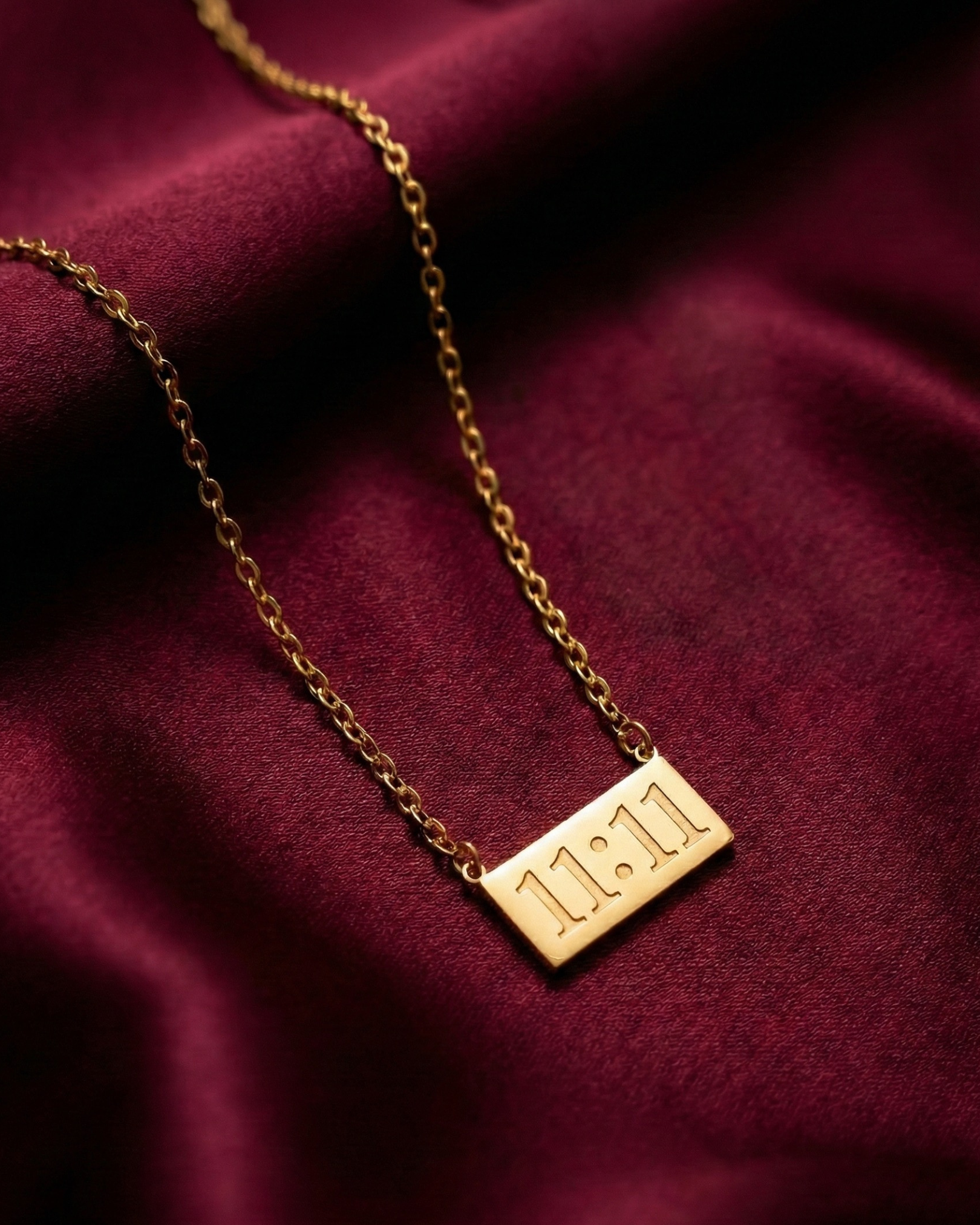 Maestra 11:11 Manifest 18k gold-plated layered necklace stack, angel number manifestation jewelry, waterproof.