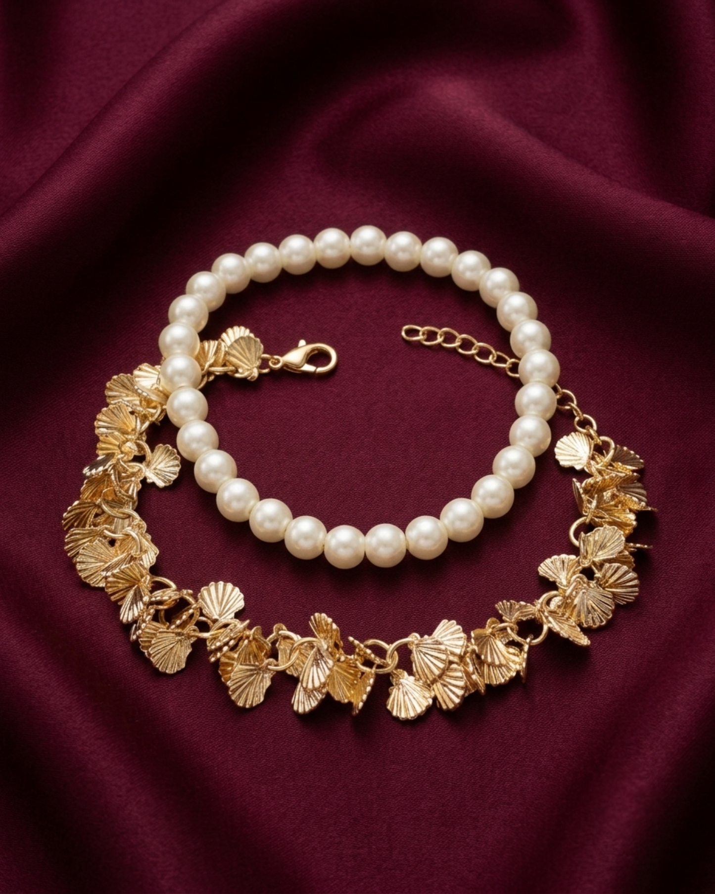 Marina Shell Pearl Bracelet Stack