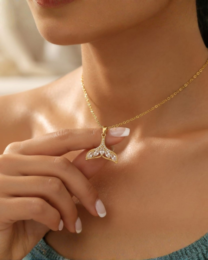 Fish Tail 18K Gold Plated Stainless Steel Necklace