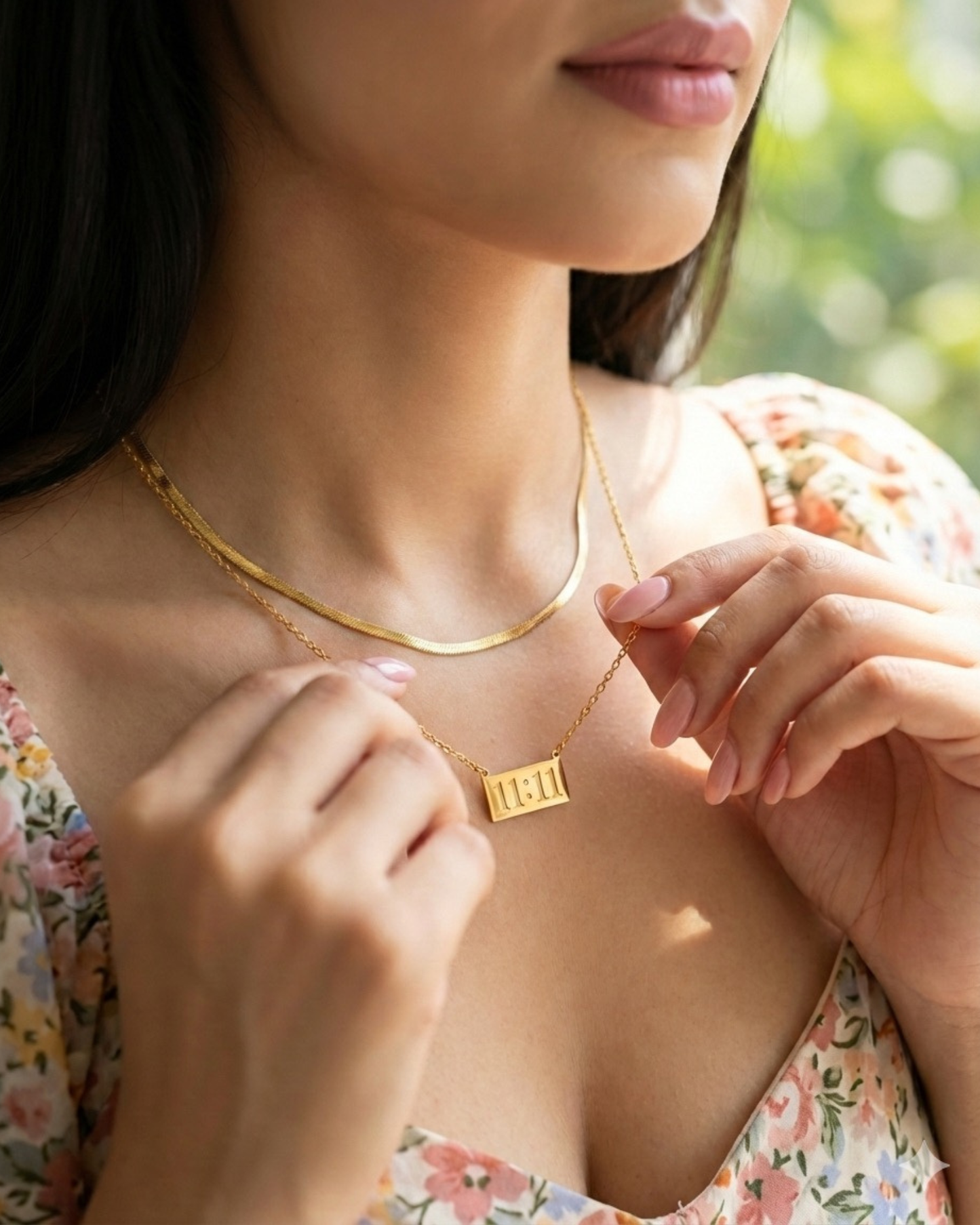 Maestra 11:11 Manifest 18k gold-plated layered necklace stack, angel number manifestation jewelry, waterproof.