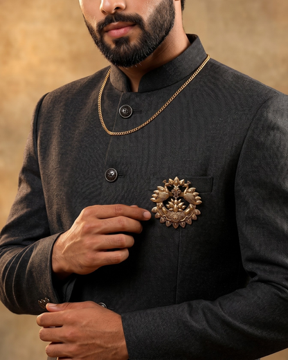 Imperial Lotus Peacock Brooch