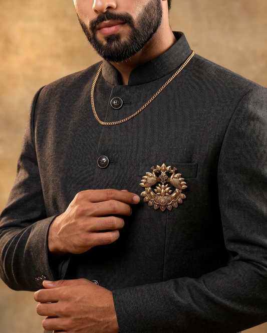 Imperial Lotus Peacock Brooch