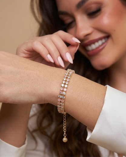 Rosé Dream AAA American Diamond Tennis Bracelet
